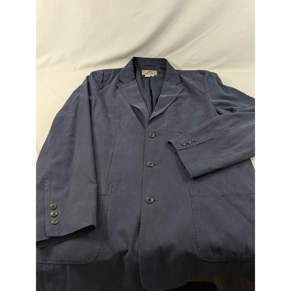 Territory Ahead Jacket Mens Large Tall  3 Button Silk Cotton Blend Blazer Long